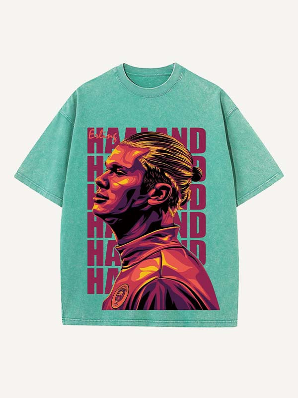 Erling Haaland Print Round Neck T-shirt