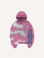 No Time To Love&Heart Faux Decal Print Slant Pockets Hoodie