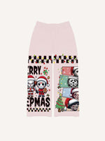 Christmas Horror Print Elastic Waist Pants