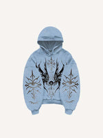 Eye&Wing&Graphic Print Slant Pockets Hoodie
