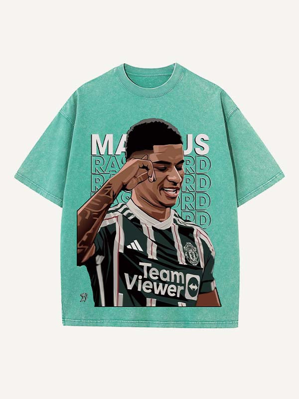 Marcus Rashford Print Round Neck T-shirt