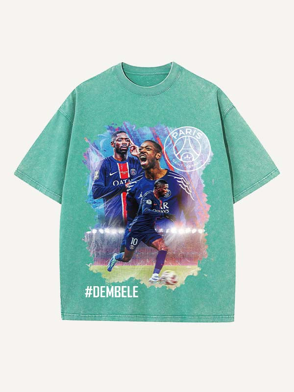 Ousmane Dembélé Print Round Neck T-shirt