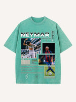 Neymar Print Round Neck T-shirt