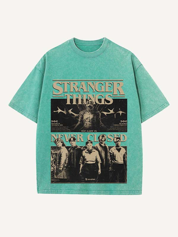 Stranger Things Print Round Neck T-shirt