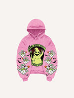 Halloween Ghost&Graphic&Letter Print Slant Pockets Hoodie