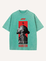 Lewis Hamilton Print Round Neck T-shirt