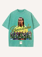 Ronaldinho Print Round Neck T-shirt