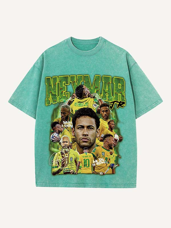 Neymar Print Round Neck T-shirt