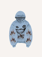 Teeth&Lips&Graphic Print Slant Pockets Hoodie