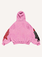 Angel&Pray&Cross&Wing&Letter&Graphic Print Slant Pockets Hoodie