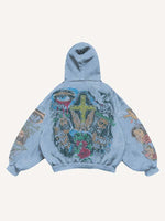 Jesus&Mary&Angel&Pigeon&Eye&Cross&Heart&Wing&Floral&Letter Print Slant Pockets Hoodie