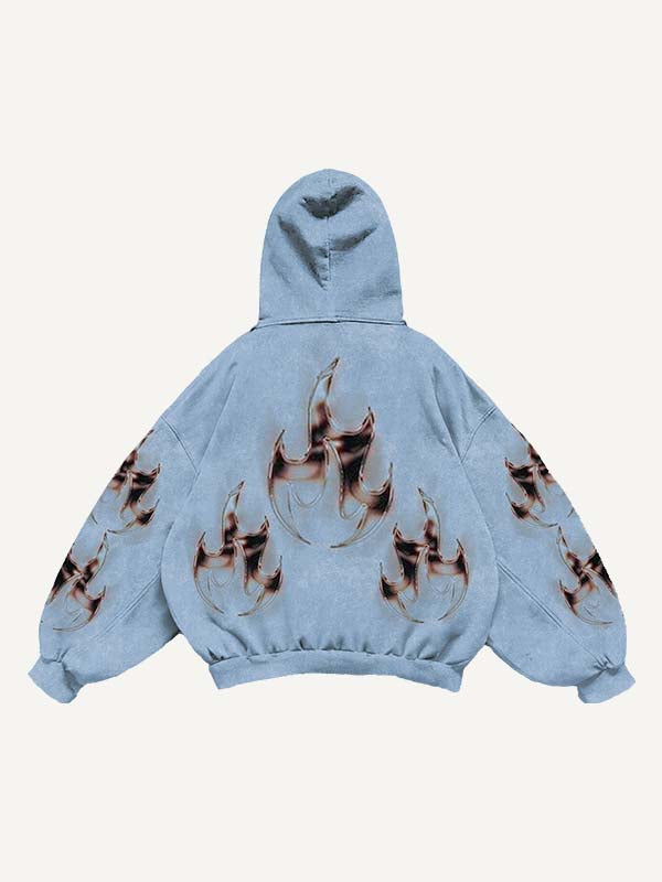Teeth&Lips&Graphic Print Slant Pockets Hoodie