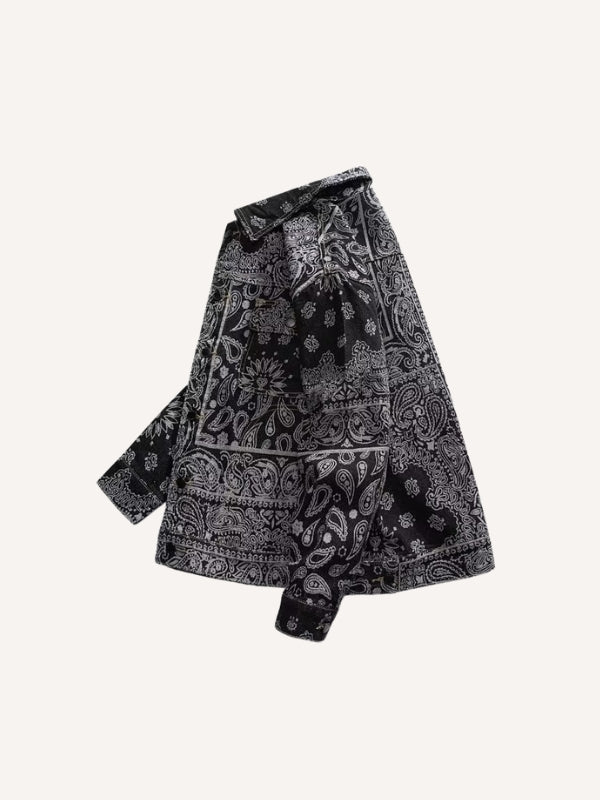 Paisley Print Denim Jacket
