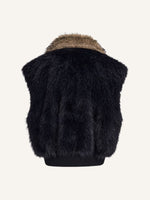Colorblock Mink Faux Fur Zip Up Vest