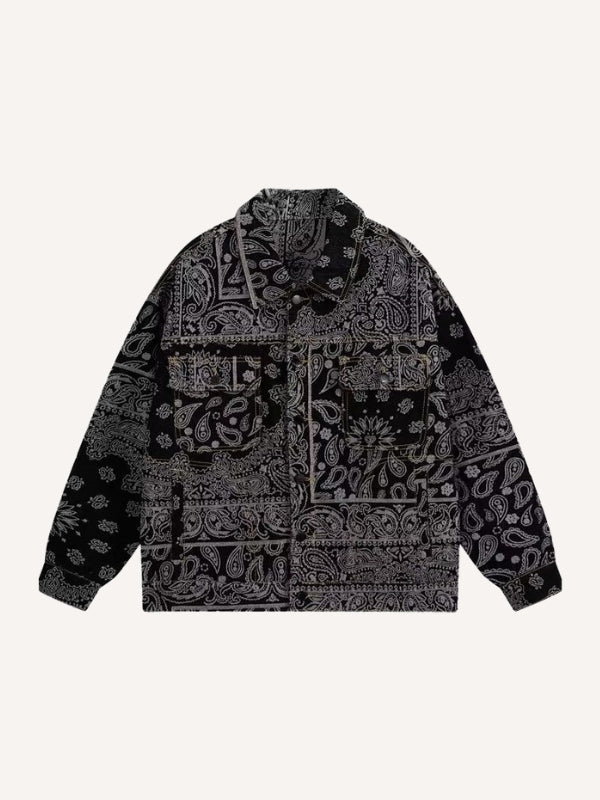 Paisley Print Denim Jacket