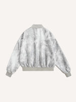 Tie-dye Graphic Print Baseball Jacket