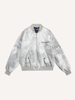 Tie-dye Graphic Print Baseball Jacket