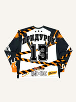 Colorblock Graphic&Letter Print Round Neck Long-sleeved T-shirt