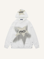 Star Patch Graffiti Hoodie
