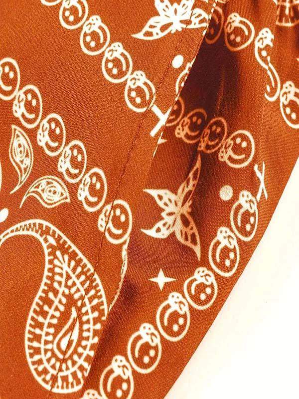 Paisley All Over Print Drawstring Waist Shorts