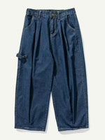 Elastic Waist Wide Leg Jeans