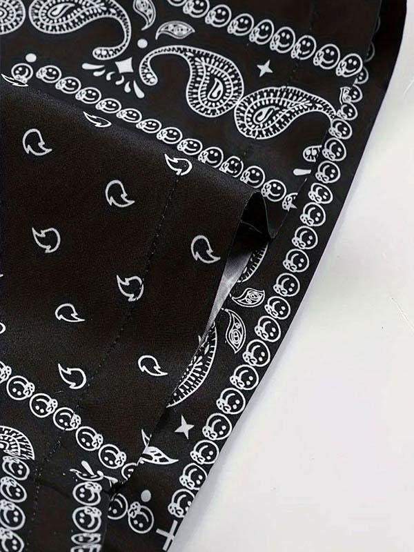 Paisley All Over Print Drawstring Waist Shorts