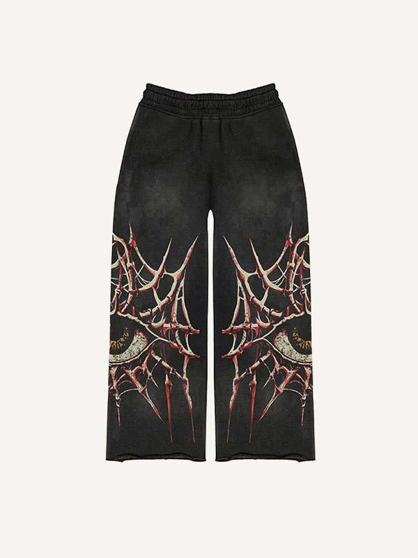 Eye&Letter&Graphic Print Elastic Waist Pants