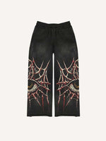 Eye&Letter&Graphic Print Elastic Waist Pants
