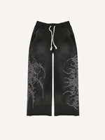 Graphic Print Elastic Waist Pants