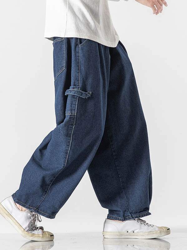 Elastic Waist Wide Leg Jeans