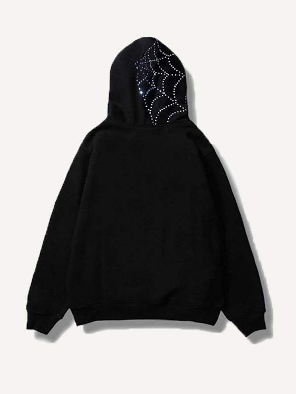 Vampire Fangs Skull Sequin Zip Up Hooded Coat