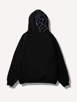 Vampire Fangs Skull Sequin Zip Up Hooded Coat