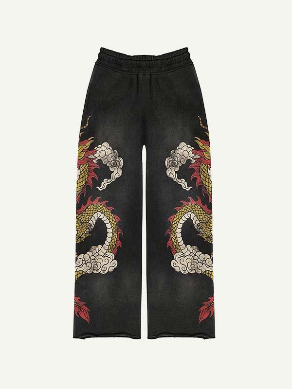 Dragon Elastic Waist Pants