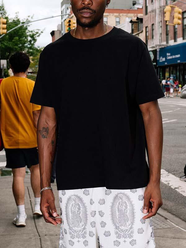 Mary&Floral Print Mesh Drawstring Waist Shorts