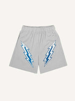 Lightning Print Mesh Drawstring Waist Shorts