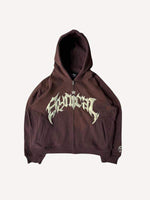 Letter&Star Print Zip Up Slant Pockets Hooded Coat