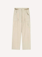 Multiple Pockets Flap Pocket Belted Cargo pants