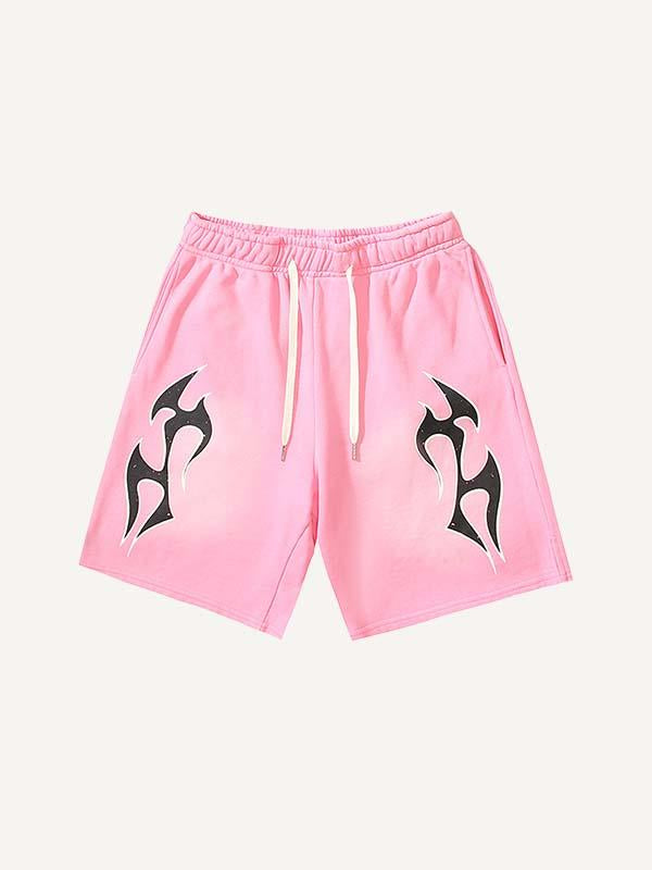 Graphic Print Drawstring Waist Shorts