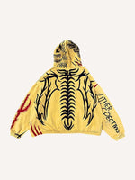 Skeleton&Letter&Demon Graphic Print Slant Pockets Hoodie