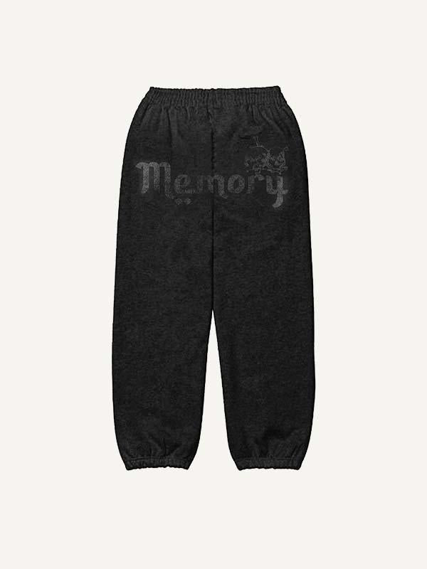 Sword&Snake&Letter&Skull Print Elastic Waist Pants