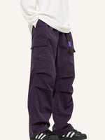 Solid Color Flap Pocket Side Cargo Pants
