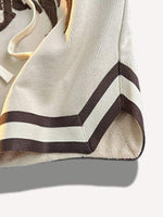 Striped Letter Graphic Drawstring Waist Shorts