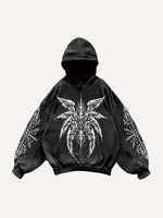 Eye&Wing&Graphic Print Slant Pockets Hoodie