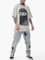 Ghost Print Round Neck T-shirt
