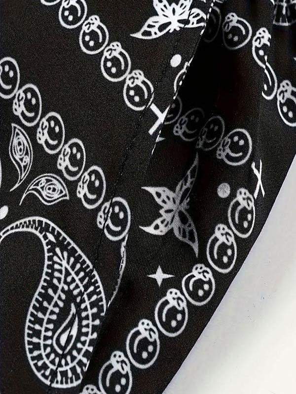 Paisley All Over Print Drawstring Waist Shorts