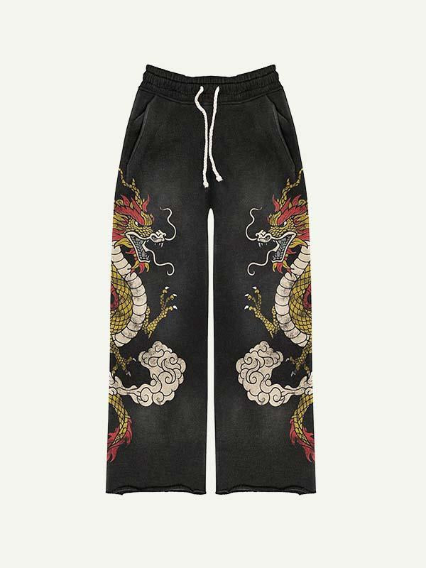 Dragon Elastic Waist Pants