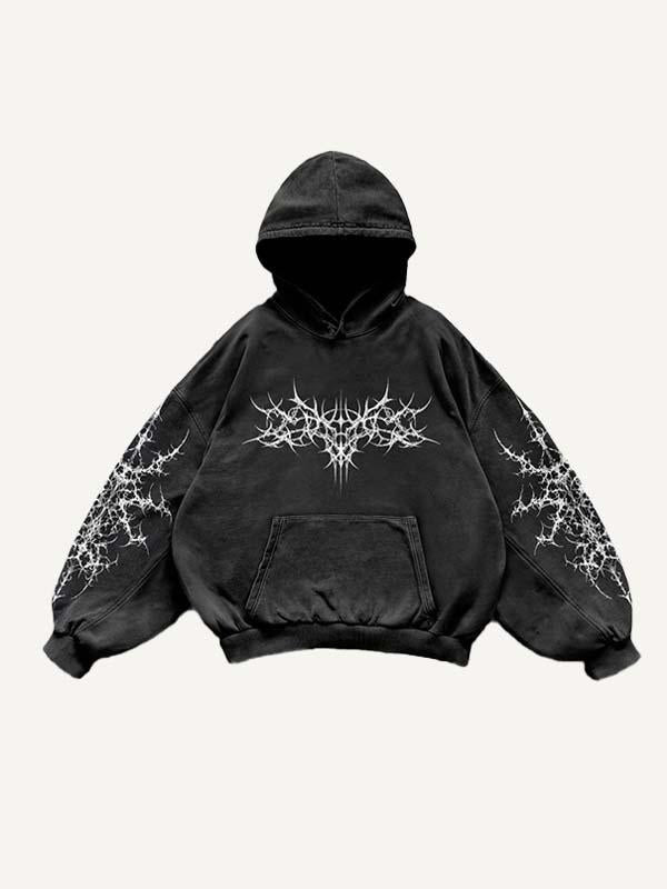 Graphic Print Slant Pockets Hoodie