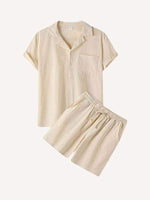 Solid Color Patch Pocket Drawstring Waist Two-Piece Set