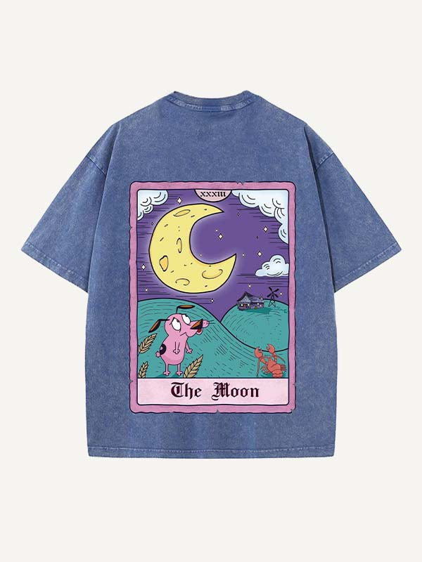 Distressed Washed Graphic&Animal&Letter Print Round Neck T-shirt