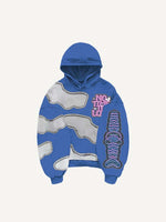 No Time To Love&Heart Faux Decal Print Slant Pockets Hoodie